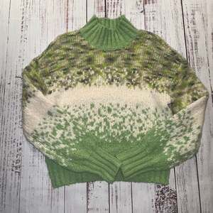 Aerie Women's Green & Cream Oversized Mock Neck Y2K Gorpcore Pullover Sweater XS